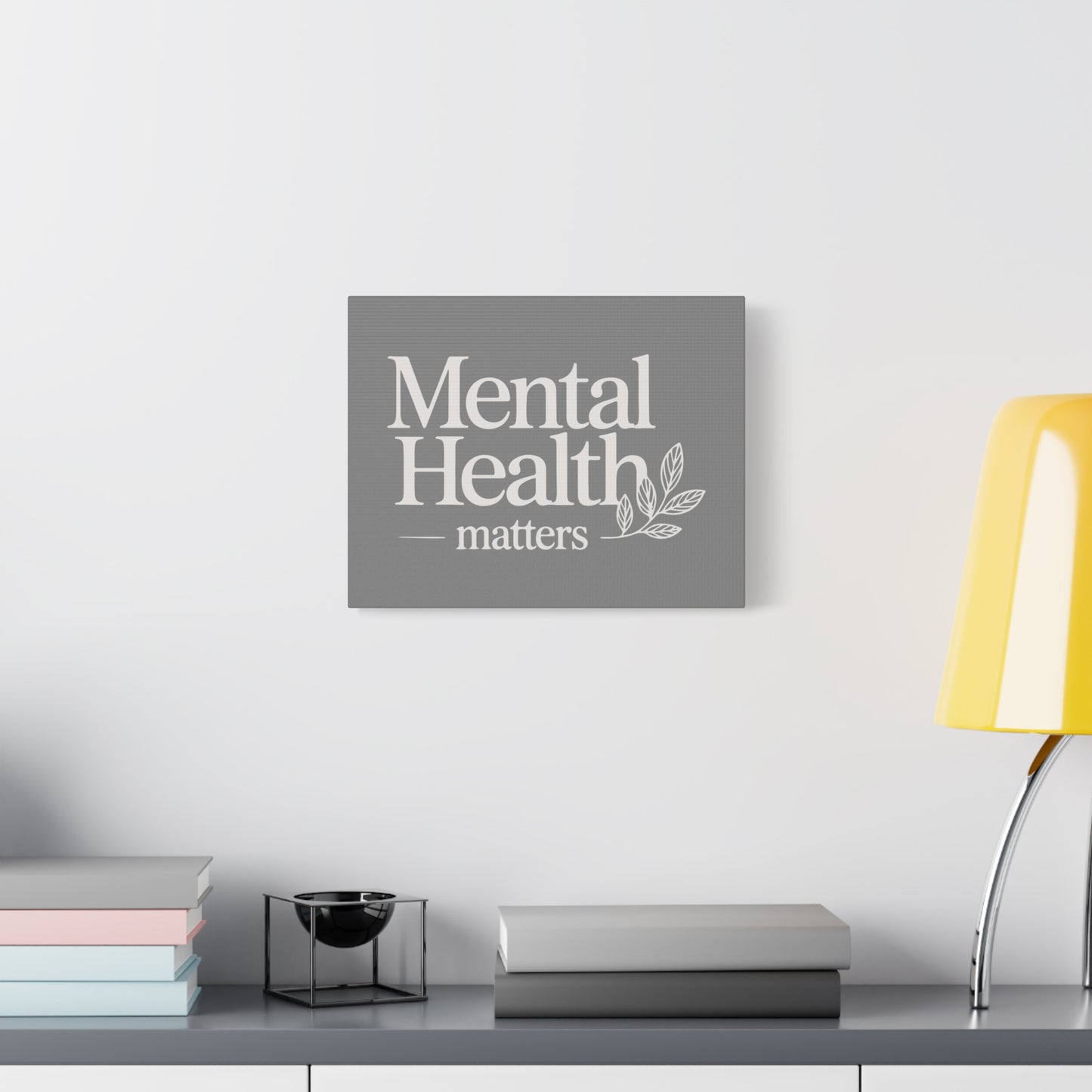 Mental Health Matters Print Canvas - Soft Charcoal