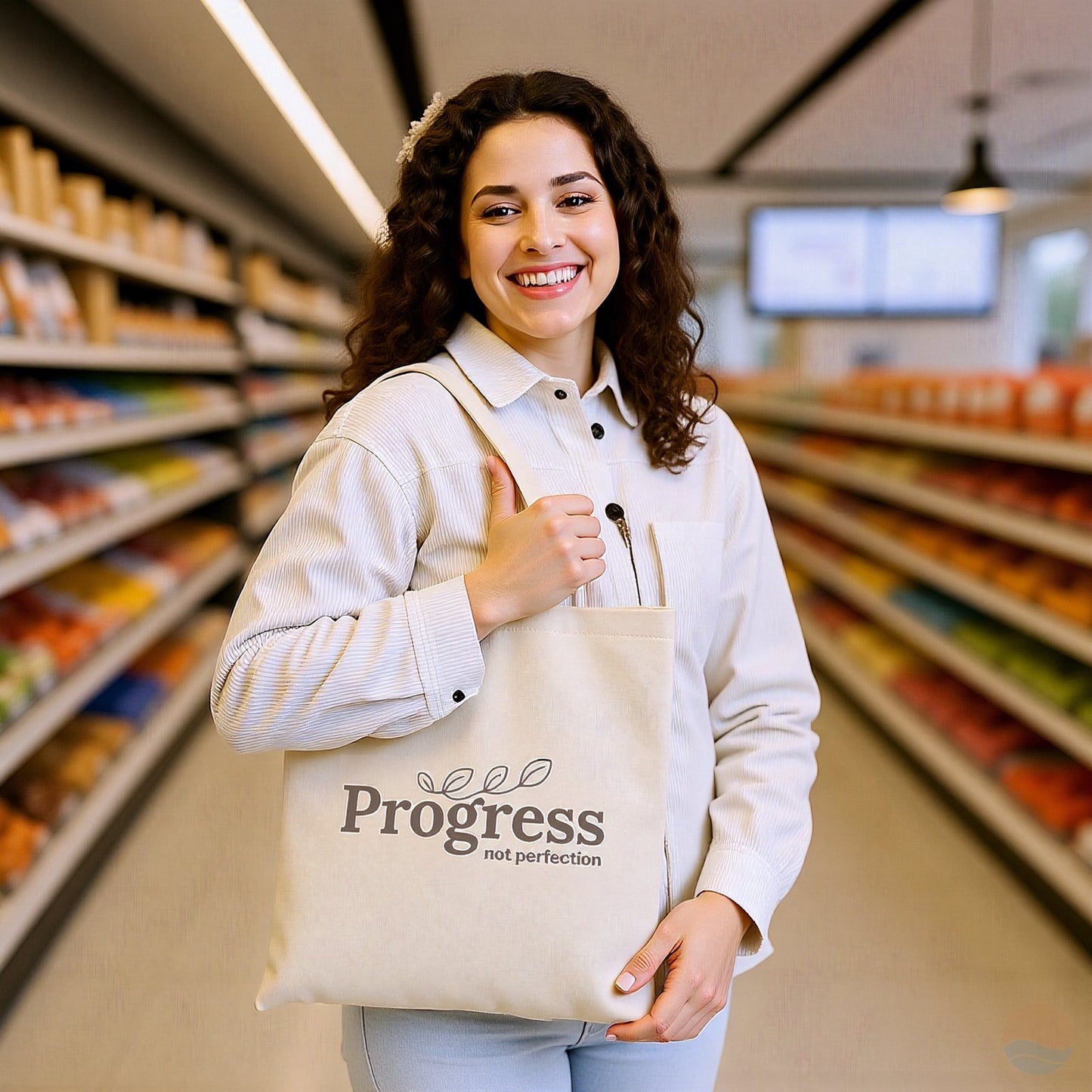 Progress Not Perfection Tote Bag