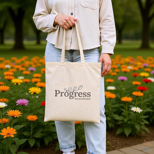 Progress Not Perfection Tote Bag
