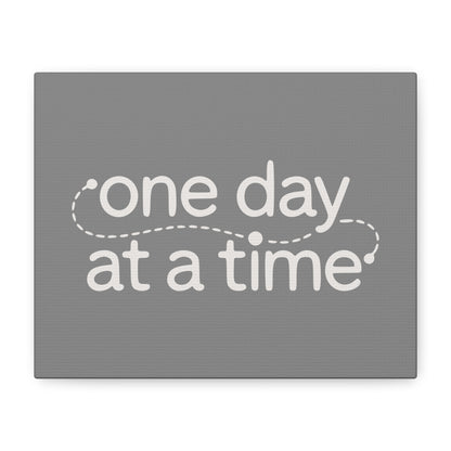 One Day At A Time Print Canvas - Soft Charcoal