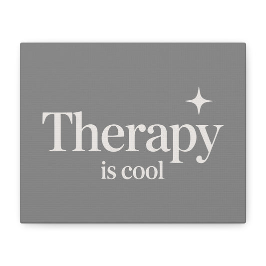 Therapy is Cool Print Canvas - Soft Charcoal