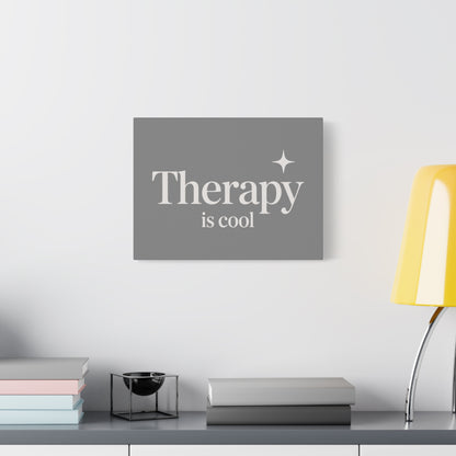 Therapy is Cool Print Canvas - Soft Charcoal
