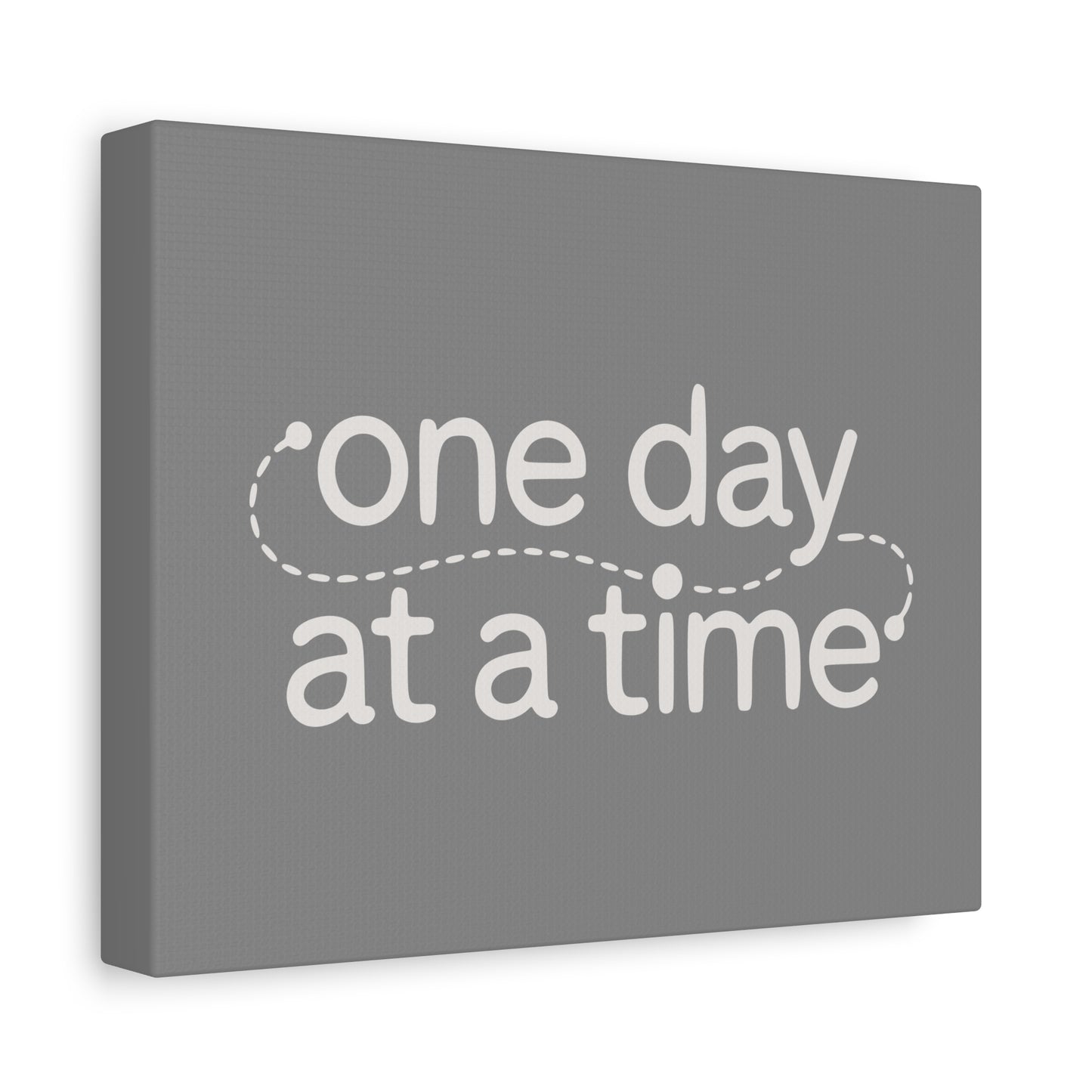 One Day At A Time Print Canvas - Soft Charcoal